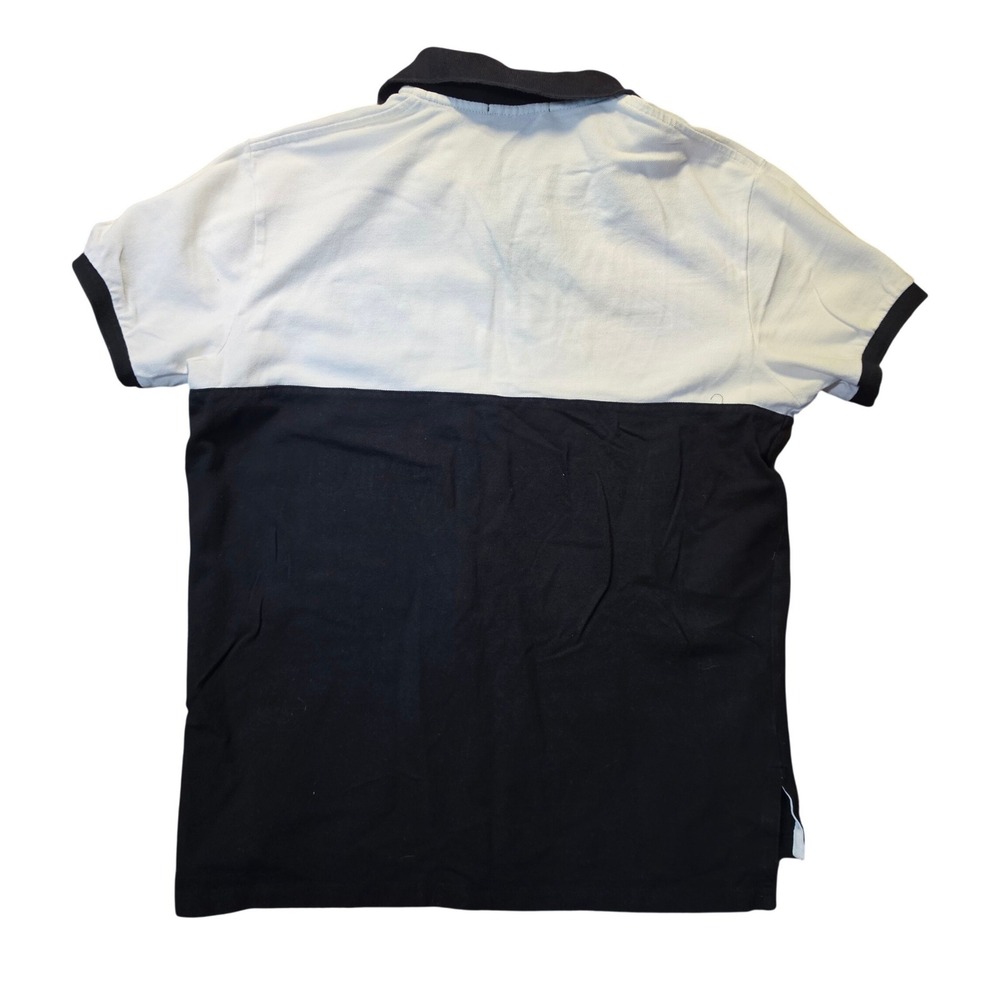 VTG Polo Ralph Lauren Blackwatch Custom Fit Polo Shirt Mens Large White Black #2 - Picture 3 of 6